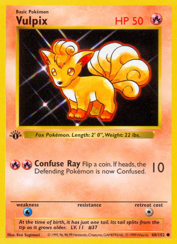 Vulpix (68/102) (Shadowless) [Base Set 1st Edition] | Jack's On Queen