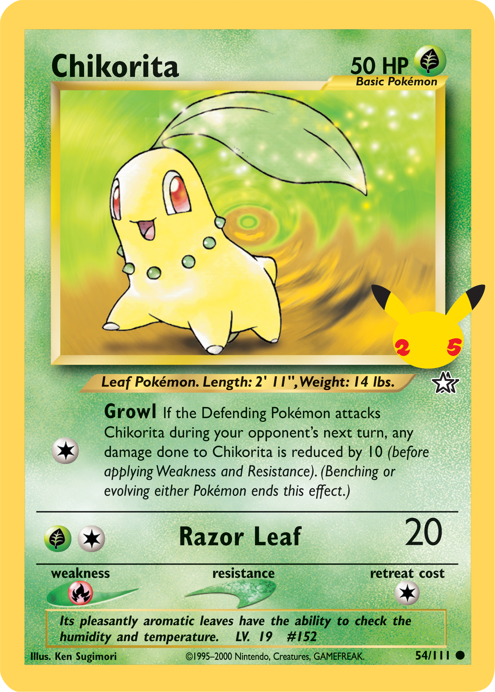 Chikorita (54/111) (Jumbo Card) [First Partner Pack] | Jack's On Queen