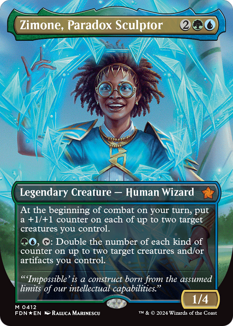 Zimone, Paradox Sculptor (Borderless) (Mana Foil) [Foundations] | Jack's On Queen