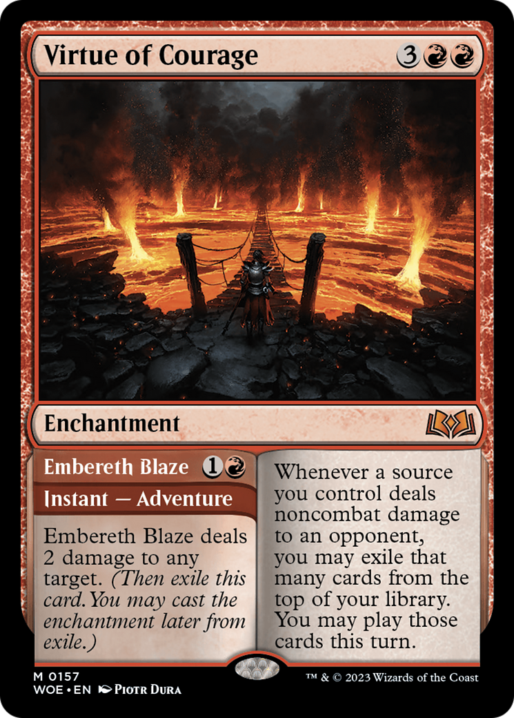 Virtue of Courage // Embereth Blaze [Wilds of Eldraine] | Jack's On Queen