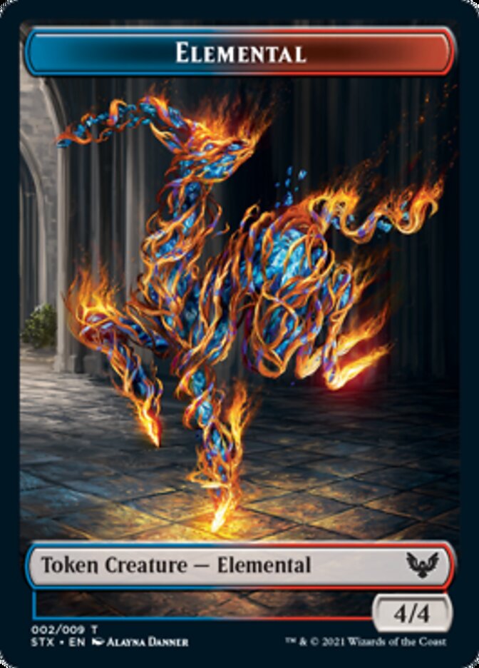 Elemental // Lukka, Wayward Bonder Emblem Double-Sided Token [Strixhaven: School of Mages Tokens] | Jack's On Queen