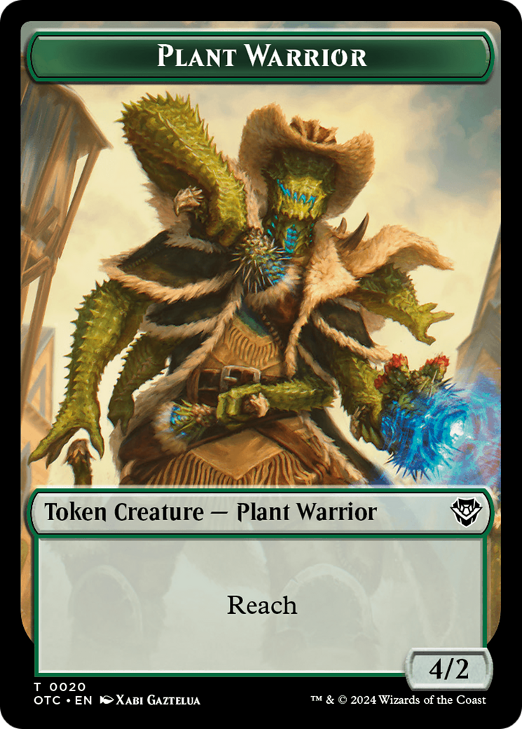 Plant Warrior // Treasure Double-Sided Token [Outlaws of Thunder Junction Commander Tokens] | Jack's On Queen