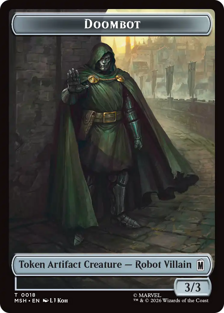 Merfolk // Doombot Double-Sided Token [Marvel Super Heroes Tokens] | Jack's On Queen