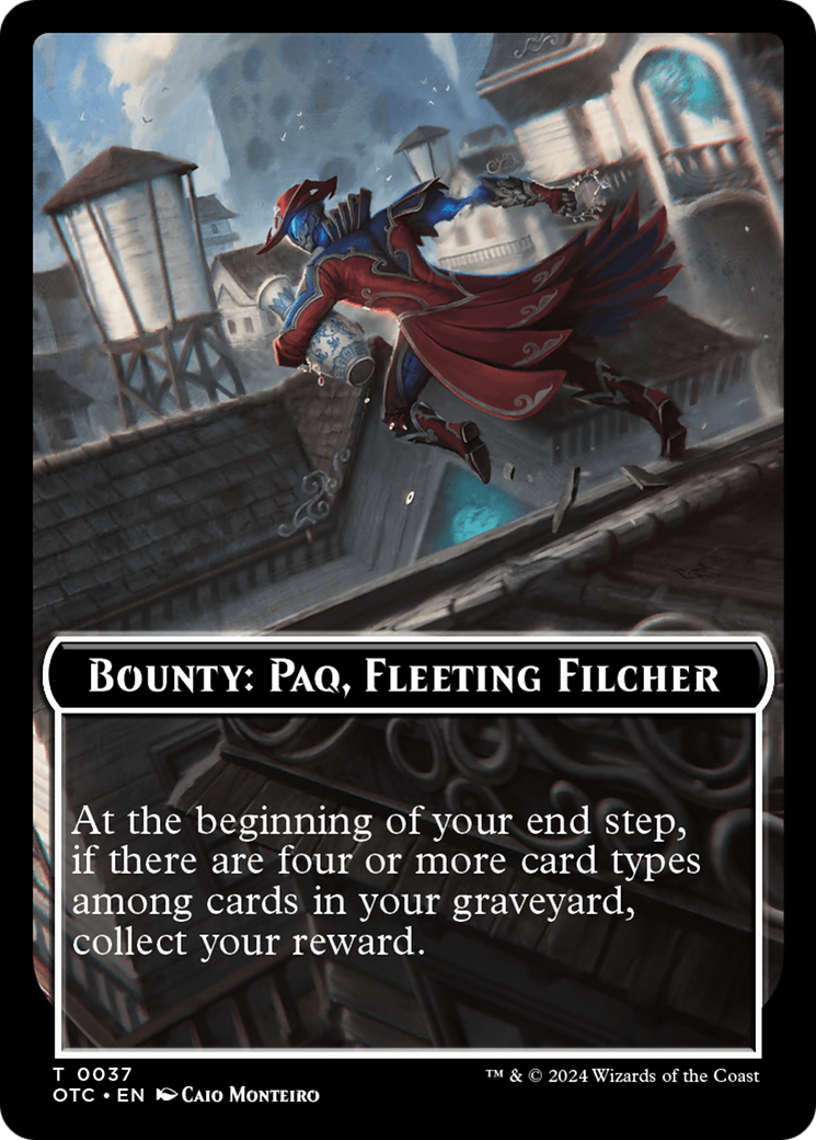 Bounty: Paq, Fleeting Filcher // Bounty Rules Double-Sided Token [Outlaws of Thunder Junction Commander Tokens] | Jack's On Queen
