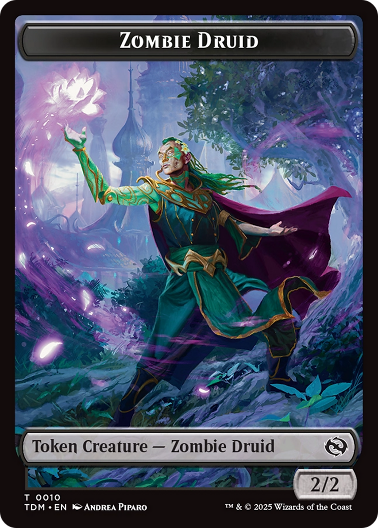 Treasure // Zombie Druid Double-Sided Token [Tarkir: Dragonstorm Tokens] | Jack's On Queen