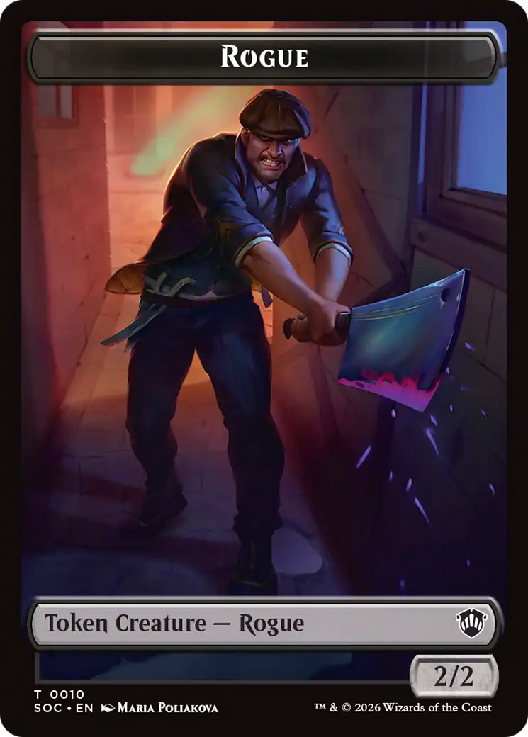 Spirit (0025) // Rogue Double-Sided Token [Secrets of Strixhaven Commander Tokens] | Jack's On Queen