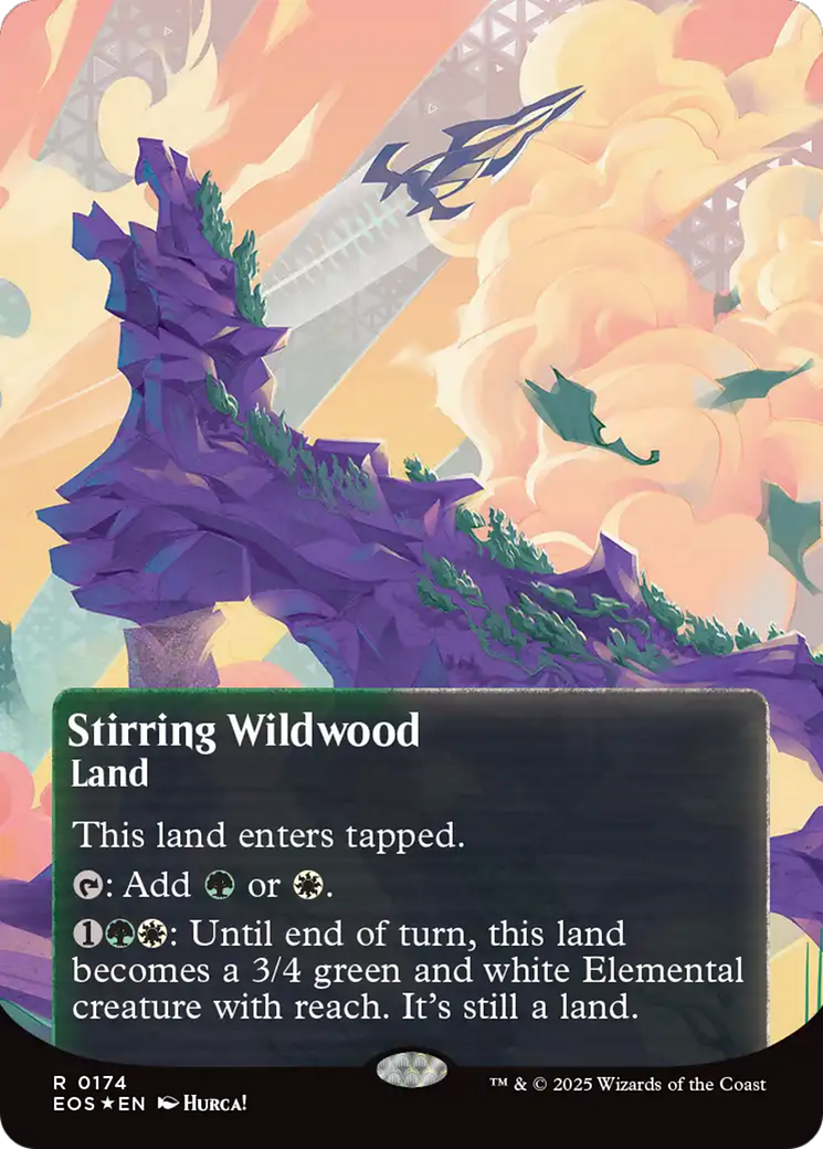 Stirring Wildwood (0174) (Borderless) (Galaxy Foil) [Edge of Eternities: Stellar Sights] | Jack's On Queen