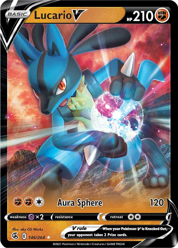 Lucario V (146/264) (Jumbo Card) [Sword & Shield: Fusion Strike] | Jack's On Queen