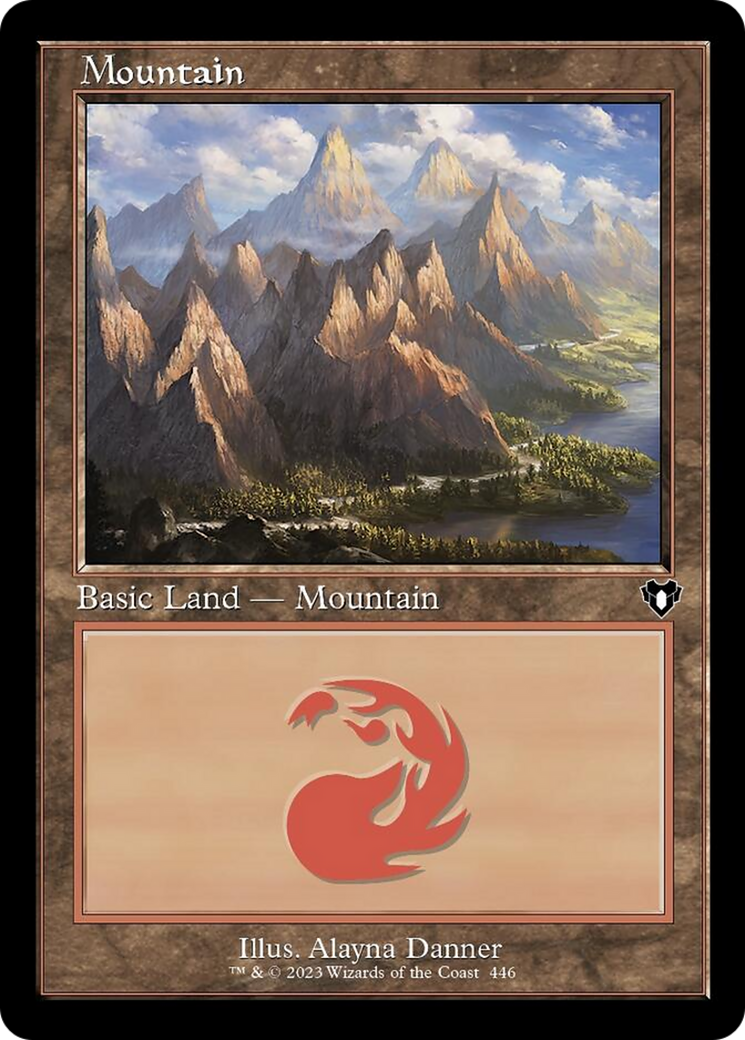 Mountain (446) (Retro) [Commander Masters] | Jack's On Queen