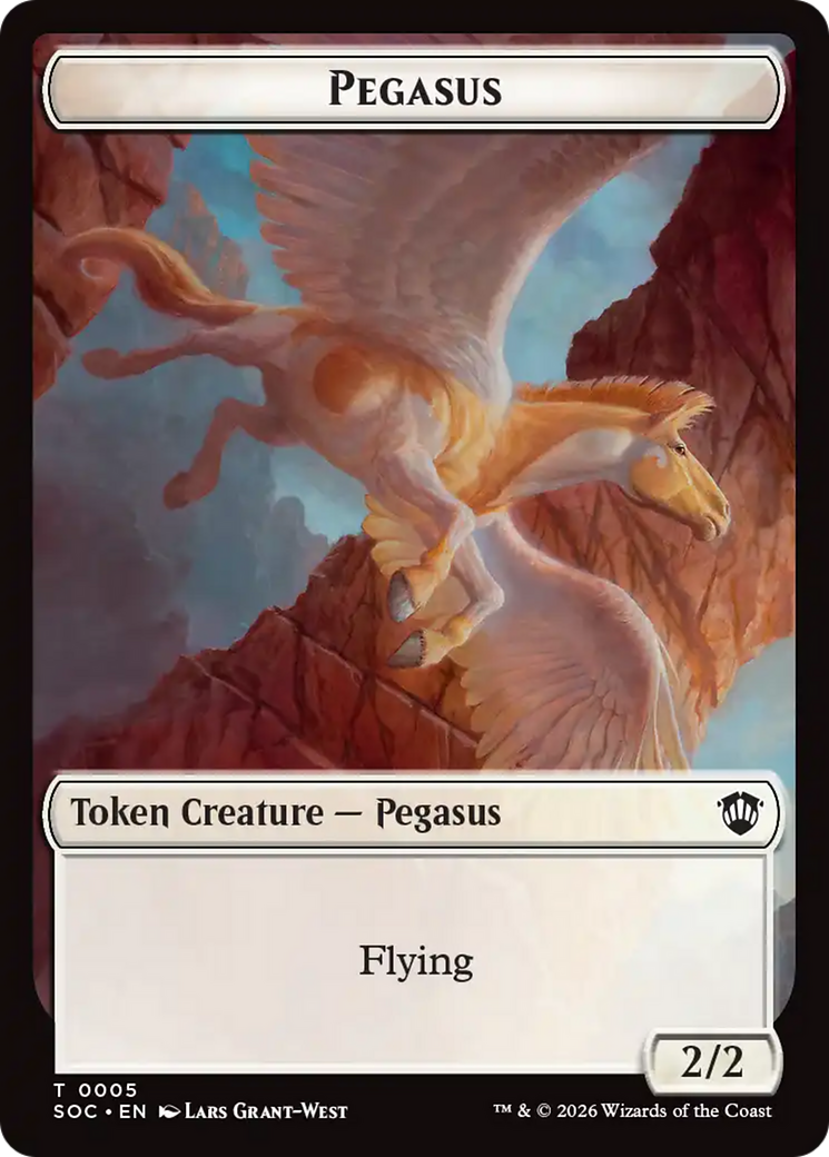 Contract // Pegasus Double-Sided Token [Secrets of Strixhaven Commander Tokens] | Jack's On Queen
