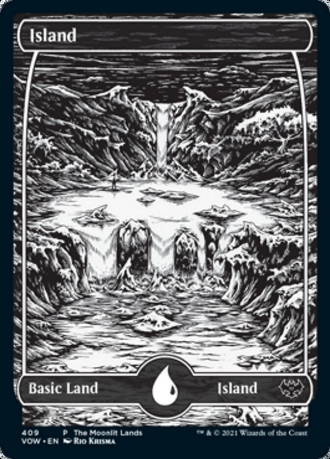 Island (The Moonlit Lands) (Foil Etched) [Innistrad: Crimson Vow Promos] | Jack's On Queen