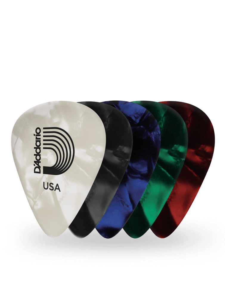 D'Addario ASSORTED PEARL, Medium Gauge (.70mm), 10-Pack guitar picks (1cap4-10) | Jack's On Queen