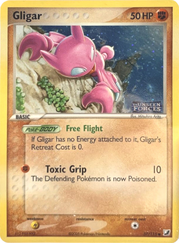 Gligar (57/115) (Stamped) [EX: Unseen Forces] | Jack's On Queen