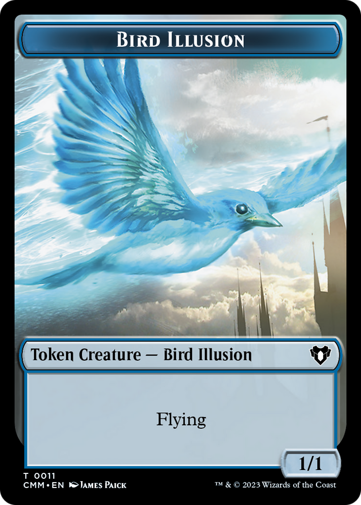 Spirit (0039) // Bird Illusion Double-Sided Token [Commander Masters Tokens] | Jack's On Queen