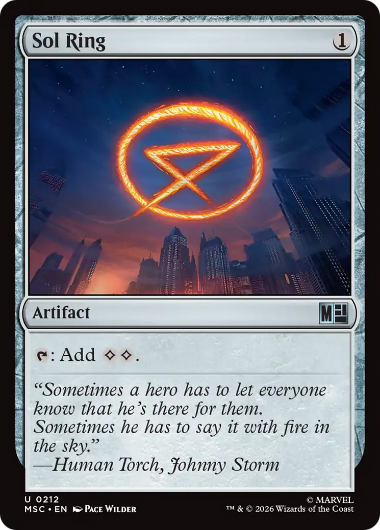 Sol Ring (0212) (Surge Foil) [Marvel Super Heroes Commander] | Jack's On Queen