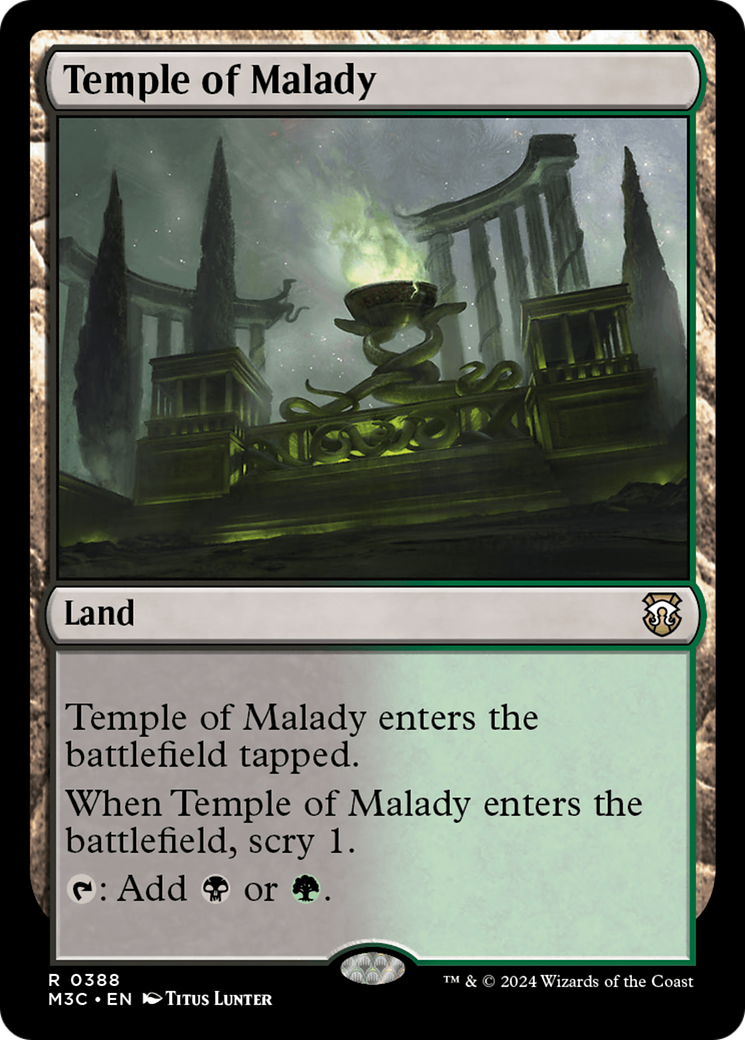 Temple of Malady (Ripple Foil) [Modern Horizons 3 Commander] | Jack's On Queen