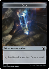 Golem // Clue Double-Sided Token [March of the Machine Commander Tokens] | Jack's On Queen