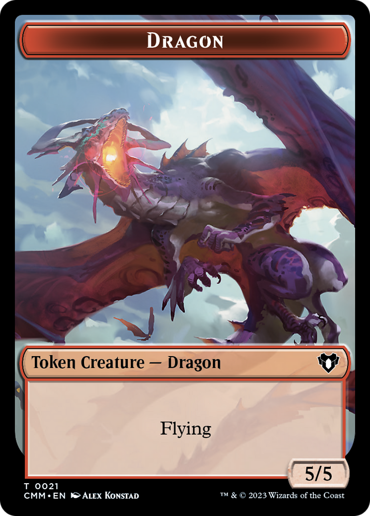 Eldrazi Spawn // Dragon (0021) Double-Sided Token [Commander Masters Tokens] | Jack's On Queen