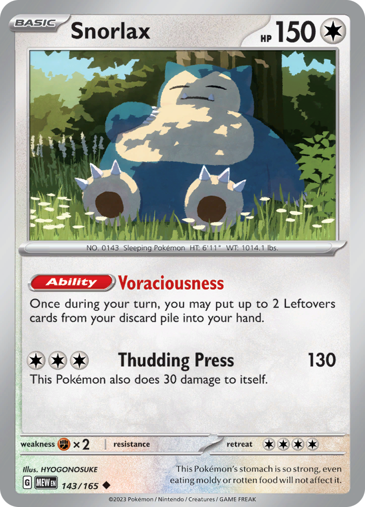 Snorlax (143/165) [Scarlet & Violet: 151] | Jack's On Queen