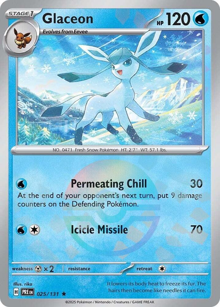 Glaceon (025/131) (Poke Ball Pattern) [Scarlet & Violet: Prismatic Evolutions] | Jack's On Queen