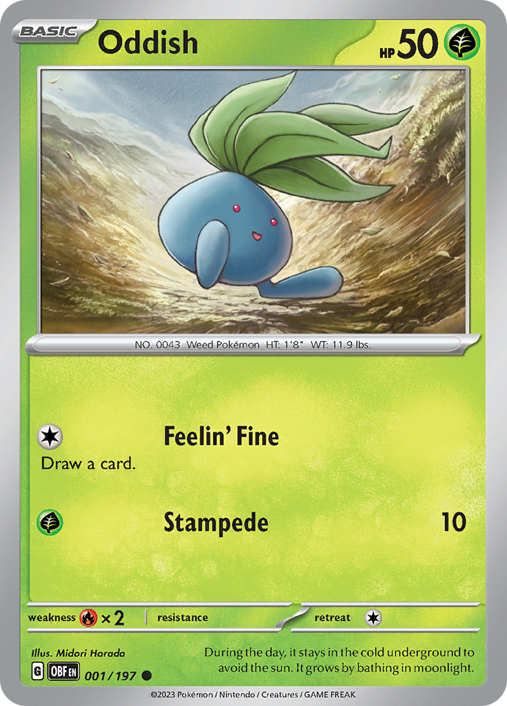 Oddish (001/197) [Scarlet & Violet: Obsidian Flames] | Jack's On Queen