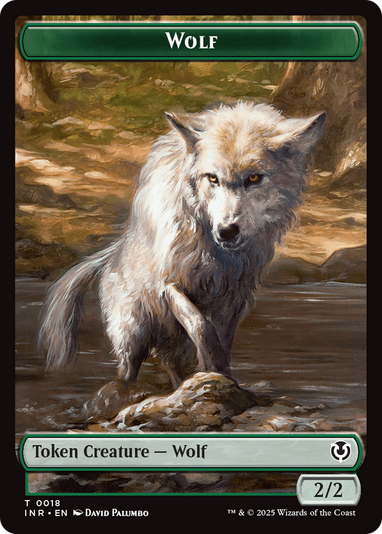 Wolf (0018) // Emblem - Arlinn, Embraces by the Moon Double-Sided Token [Innistrad Remastered Tokens] | Jack's On Queen