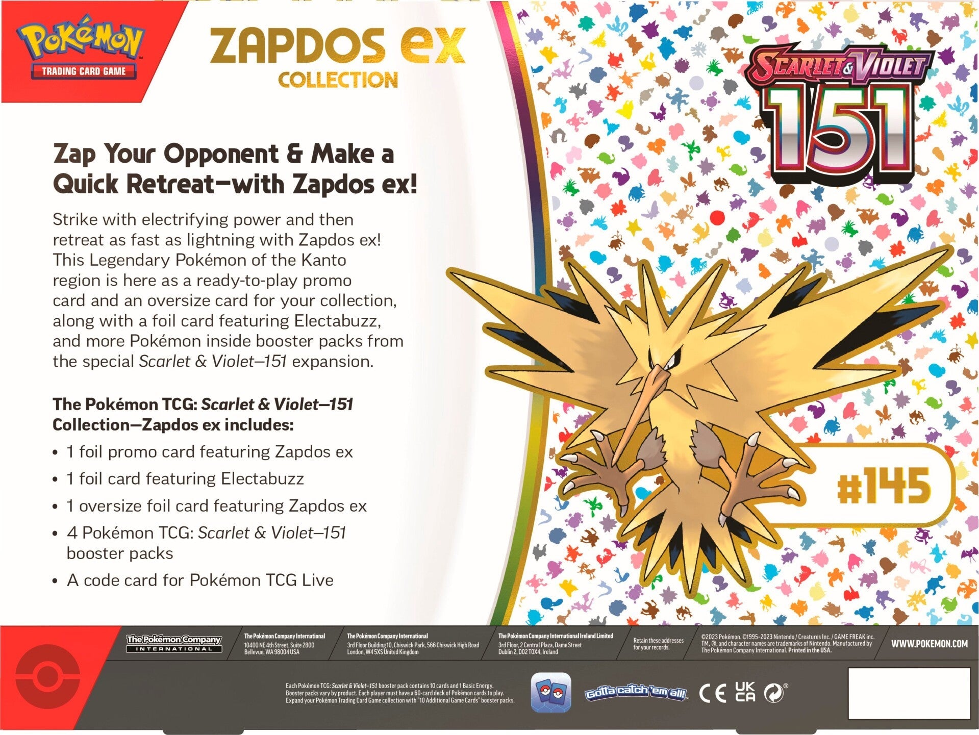 Scarlet & Violet: 151 - Zapdos ex Box | Jack's On Queen