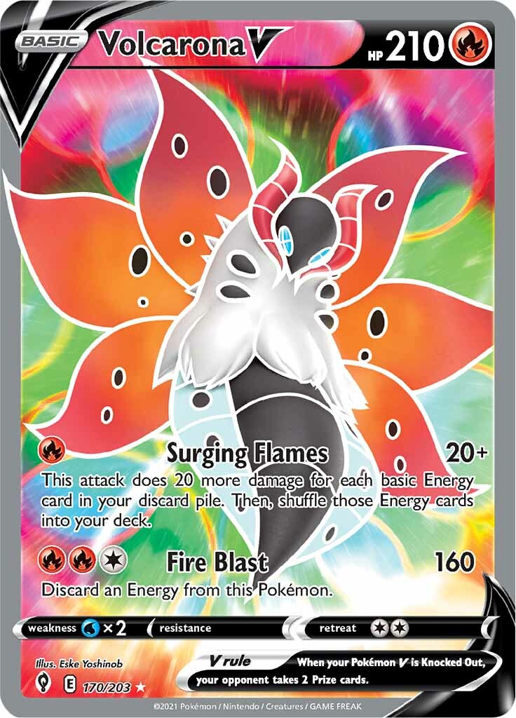 Volcarona V (170/203) [Sword & Shield: Evolving Skies] | Jack's On Queen