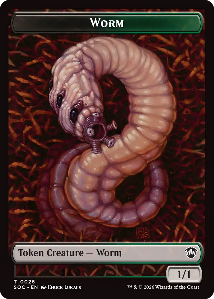 Eldrazi Spawn // Worm Double-Sided Token [Secrets of Strixhaven Commander Tokens] | Jack's On Queen