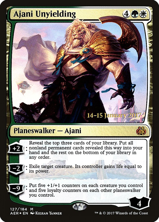 Ajani Unyielding [Aether Revolt Prerelease Promos] | Jack's On Queen