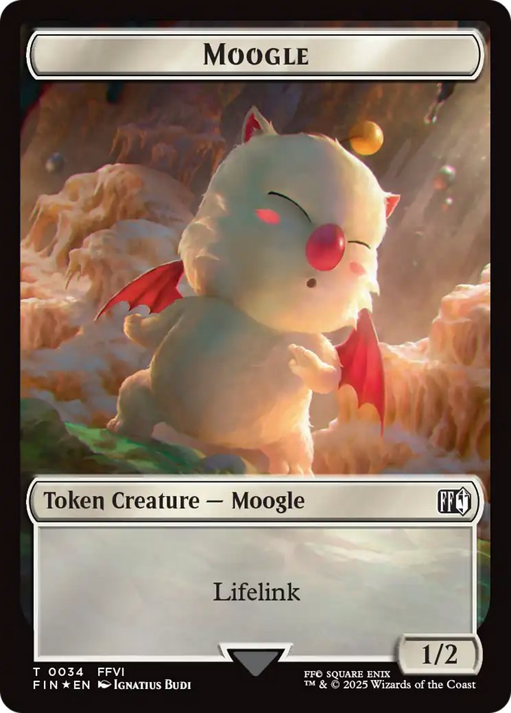 Moogle (0034) // Treasure (0036) Double-Sided Token (Surge Foil) [FINAL FANTASY Tokens] | Jack's On Queen