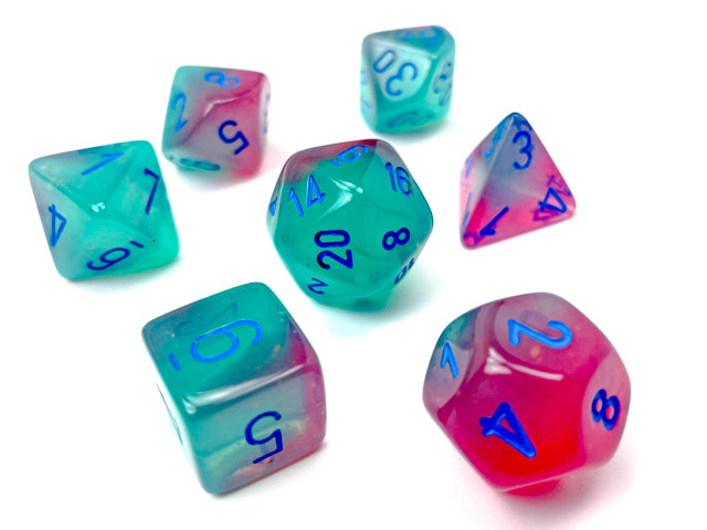 CHESSEX CHX26464 Gemini: Gel Green-Pink D7 Polyhedral | Jack's On Queen