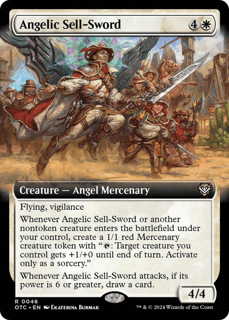 Angelic Sell-Sword (Extended Art) [Outlaws of Thunder Junction Commander] | Jack's On Queen