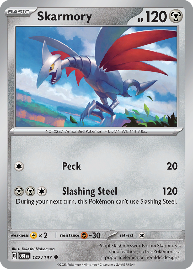 Skarmory (142/197) [Scarlet & Violet: Obsidian Flames] | Jack's On Queen