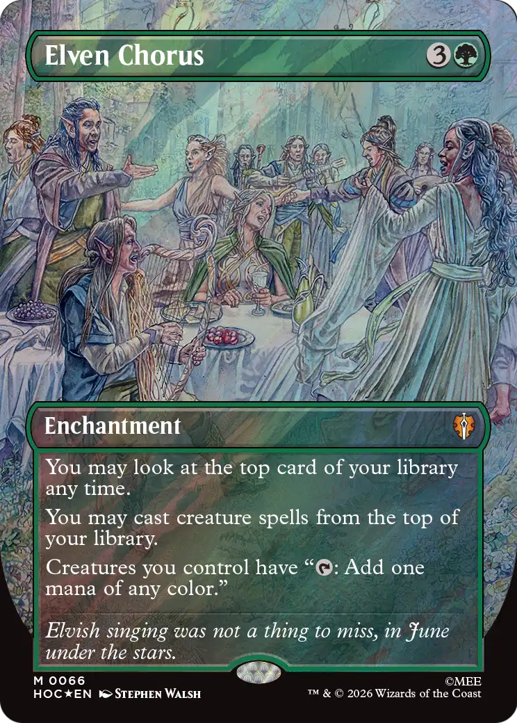 Elven Chorus (Borderless) (Surge Foil) [The Hobbit: Eternal-Legal] | Jack's On Queen