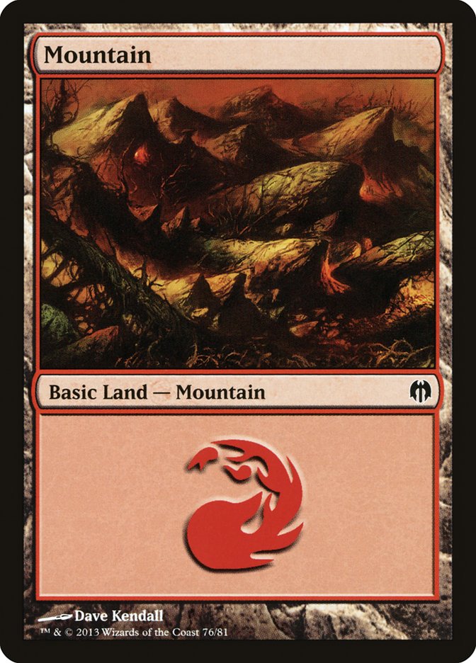 Mountain (76) [Duel Decks: Heroes vs. Monsters] | Jack's On Queen