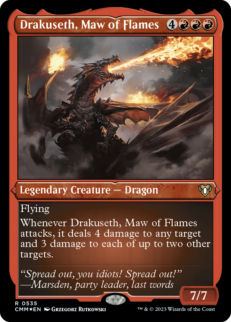 Drakuseth, Maw of Flames (Foil Etched) [Commander Masters] | Jack's On Queen