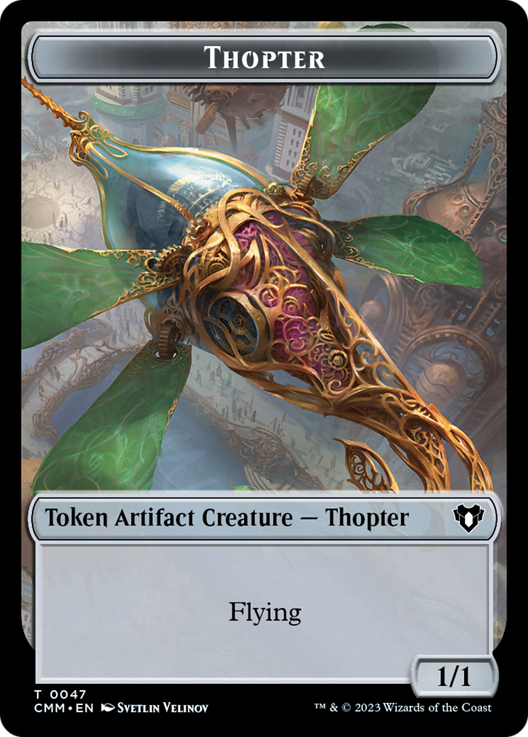 Thopter // Construct (0074) Double-Sided Token [Commander Masters Tokens] | Jack's On Queen