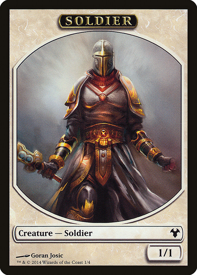 Soldier // Spirit Double-Sided Token [Modern Event Deck 2014 Tokens] | Jack's On Queen