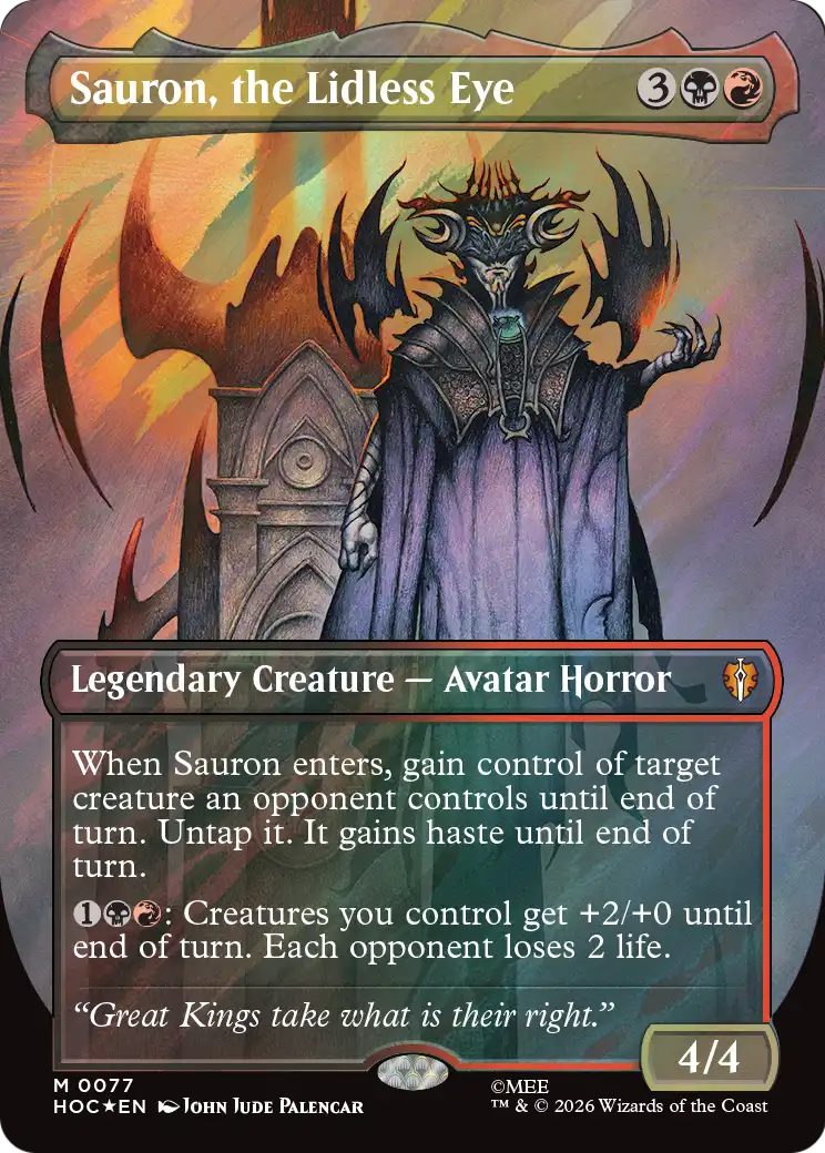 Sauron, the Lidless Eye (Borderless) (Surge Foil) [The Hobbit: Eternal-Legal] | Jack's On Queen