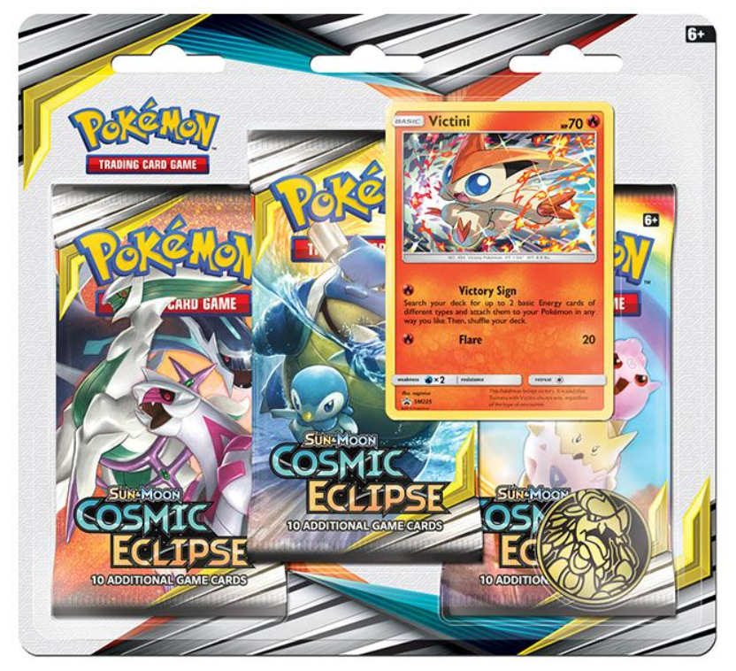 Sun & Moon: Cosmic Eclipse - 3-Pack Blister (Victini) | Jack's On Queen