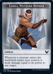 Spirit // Lukka, Wayward Bonder Emblem Double-Sided Token [Strixhaven: School of Mages Tokens] | Jack's On Queen