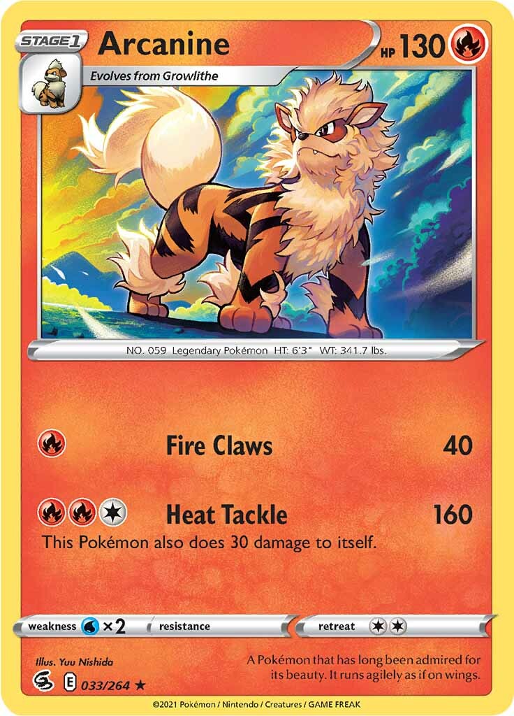 Arcanine (033/264) [Sword & Shield: Fusion Strike] | Jack's On Queen