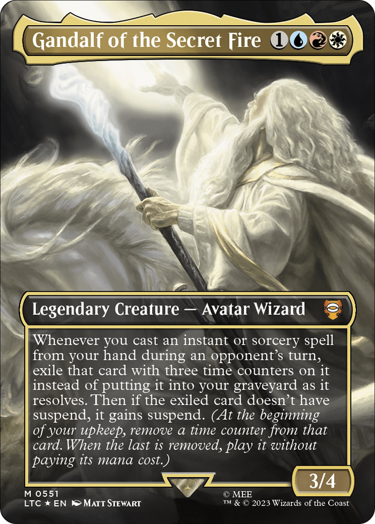 Gandalf of the Secret Fire (Borderless) (Surge Foil) [The Lord of the Rings: Tales of Middle-Earth Commander] | Jack's On Queen