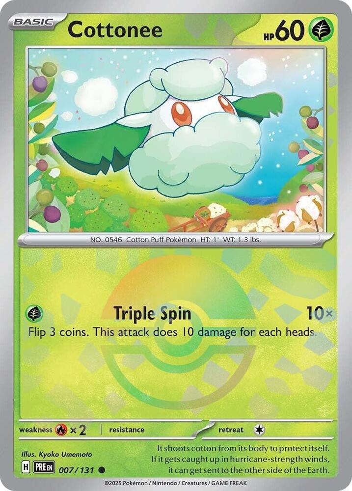 Cottonee (007/131) (Poke Ball Pattern) [Scarlet & Violet: Prismatic Evolutions] | Jack's On Queen