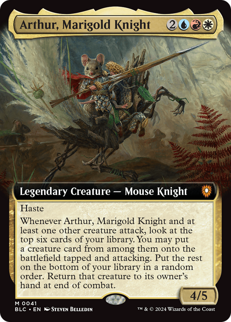 Arthur, Marigold Knight (Extended Art) [Bloomburrow Commander] | Jack's On Queen