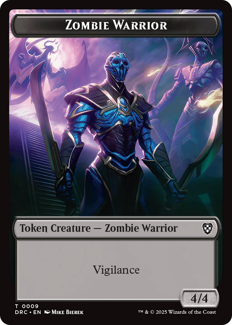 Zombie Army // Zombie Warrior Double-Sided Token [Aetherdrift Tokens] | Jack's On Queen
