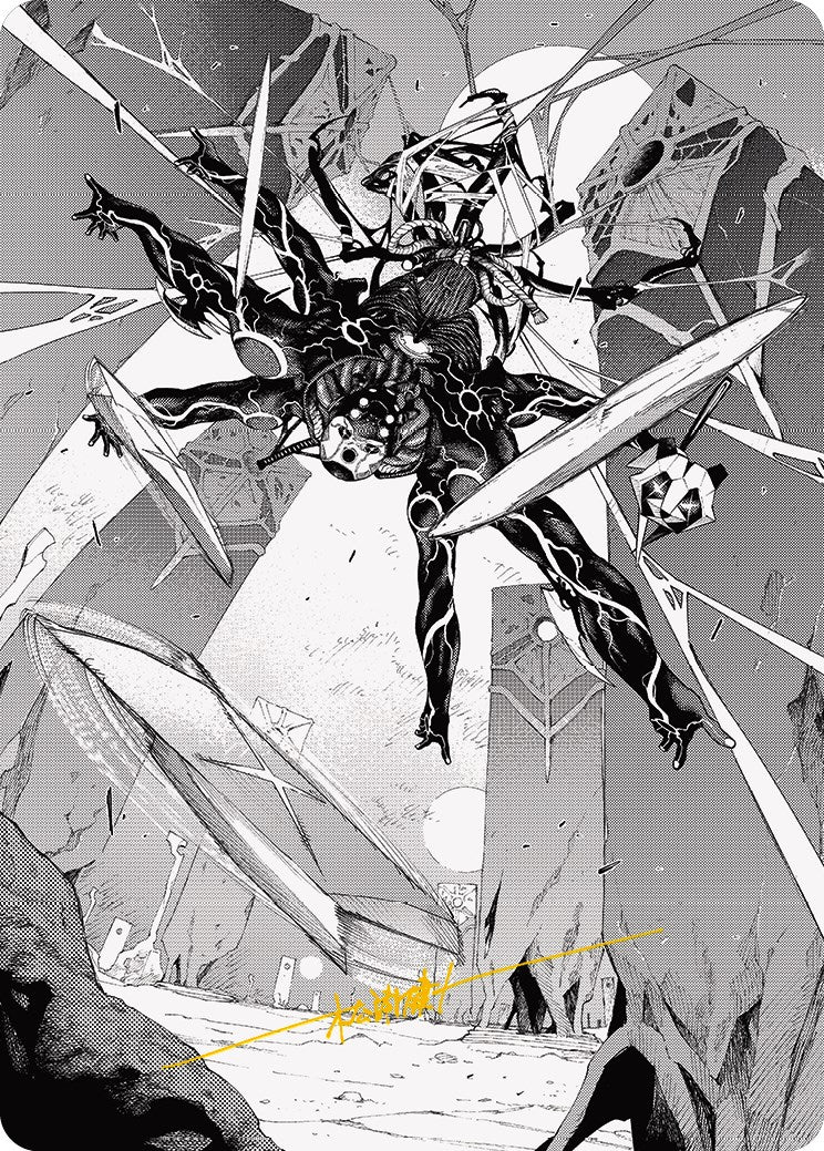 Kaito, Dancing Shadow 2 Art Card (Gold-Stamped Signature) [Phyrexia: All Will Be One Art Series] | Jack's On Queen