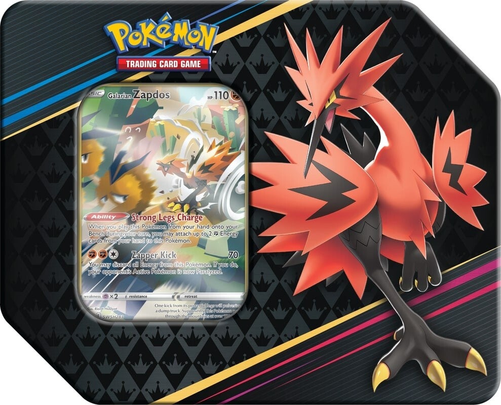 Sword & Shield: Crown Zenith - Tin (Galarian Zapdos) | Jack's On Queen