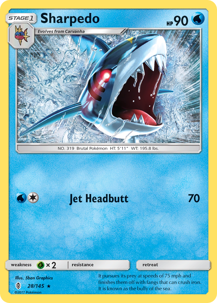 Sharpedo (28/145) [Sun & Moon: Guardians Rising] | Jack's On Queen